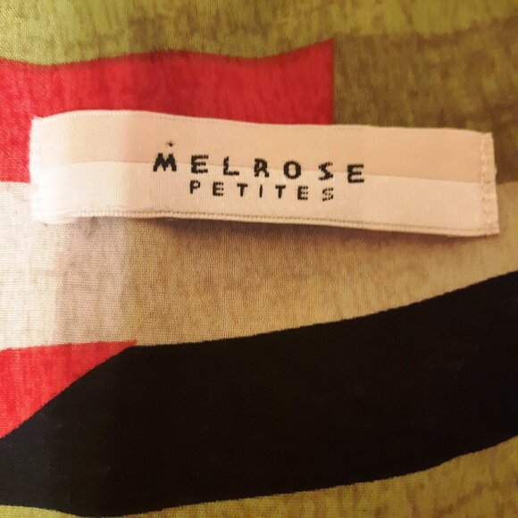 Melrose Petites Colourful Geometric Pattern Peplum Sleeveless Blouse Top Sz 10 - Picture 3 of 8